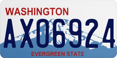 WA license plate AXO6924