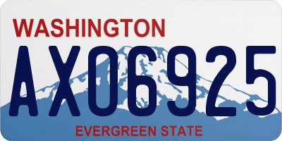 WA license plate AXO6925