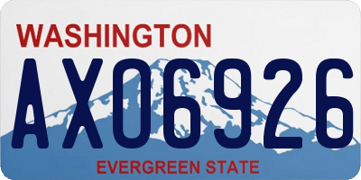 WA license plate AXO6926