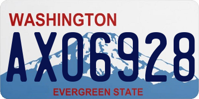 WA license plate AXO6928