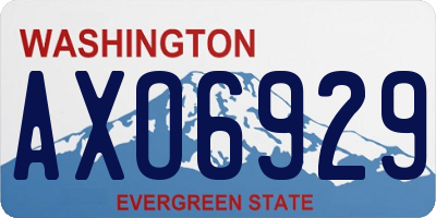 WA license plate AXO6929
