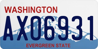 WA license plate AXO6931