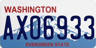 WA license plate AXO6933