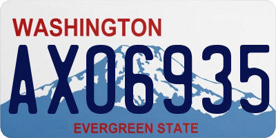 WA license plate AXO6935