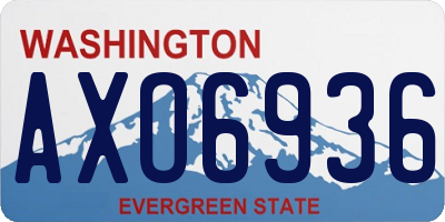 WA license plate AXO6936