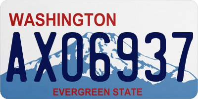 WA license plate AXO6937