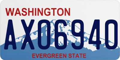 WA license plate AXO6940