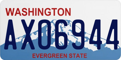 WA license plate AXO6944