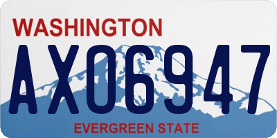 WA license plate AXO6947