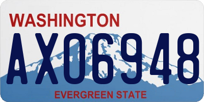 WA license plate AXO6948