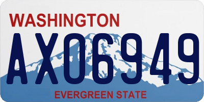 WA license plate AXO6949