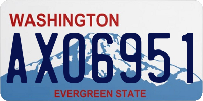 WA license plate AXO6951