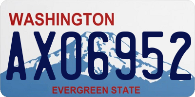 WA license plate AXO6952