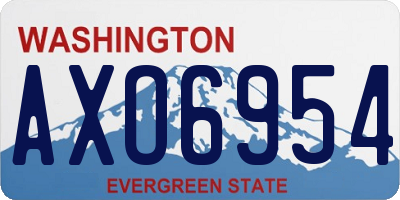 WA license plate AXO6954