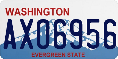 WA license plate AXO6956