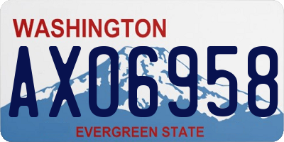 WA license plate AXO6958