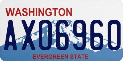 WA license plate AXO6960