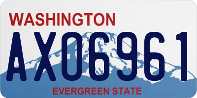 WA license plate AXO6961