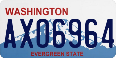 WA license plate AXO6964