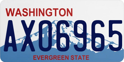 WA license plate AXO6965