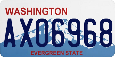 WA license plate AXO6968