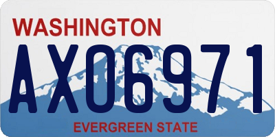 WA license plate AXO6971