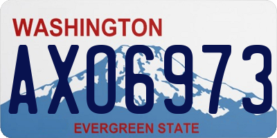 WA license plate AXO6973