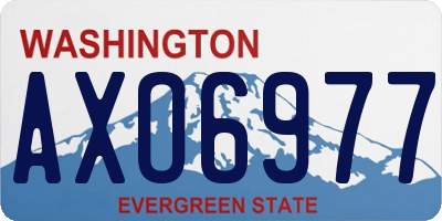 WA license plate AXO6977
