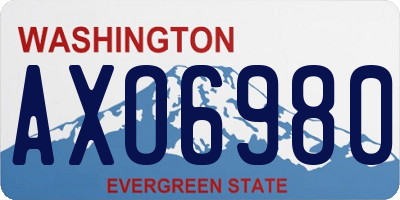 WA license plate AXO6980