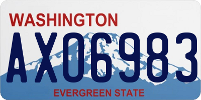 WA license plate AXO6983
