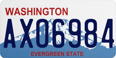 WA license plate AXO6984