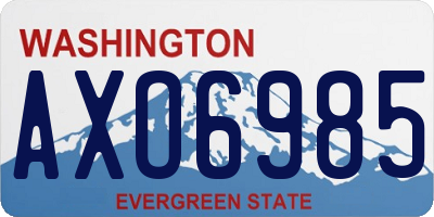 WA license plate AXO6985