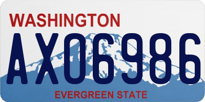 WA license plate AXO6986