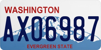 WA license plate AXO6987