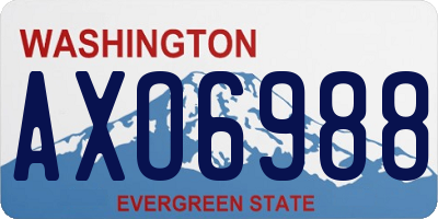 WA license plate AXO6988