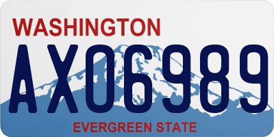 WA license plate AXO6989
