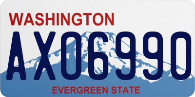 WA license plate AXO6990