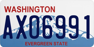 WA license plate AXO6991