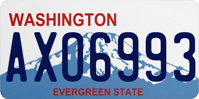 WA license plate AXO6993