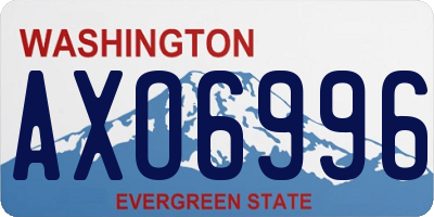 WA license plate AXO6996