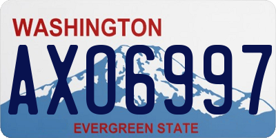 WA license plate AXO6997