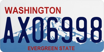 WA license plate AXO6998