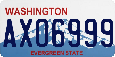 WA license plate AXO6999
