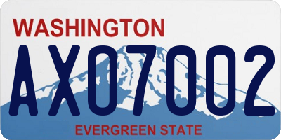 WA license plate AXO7002