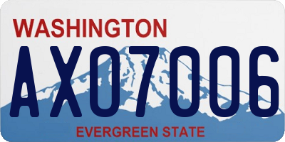 WA license plate AXO7006