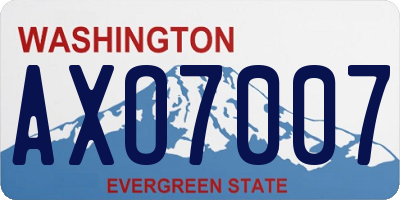 WA license plate AXO7007