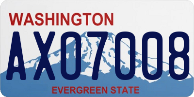 WA license plate AXO7008
