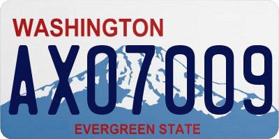 WA license plate AXO7009