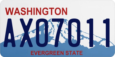 WA license plate AXO7011