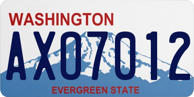 WA license plate AXO7012